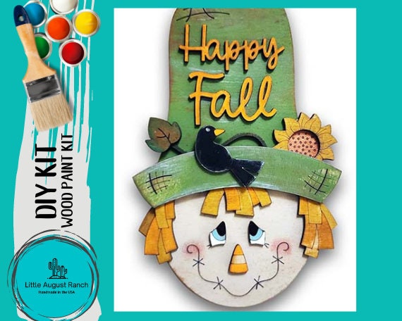 Scarecrow Door Hanger DIY Fall Kit - Paint it Yourself Fall Kit