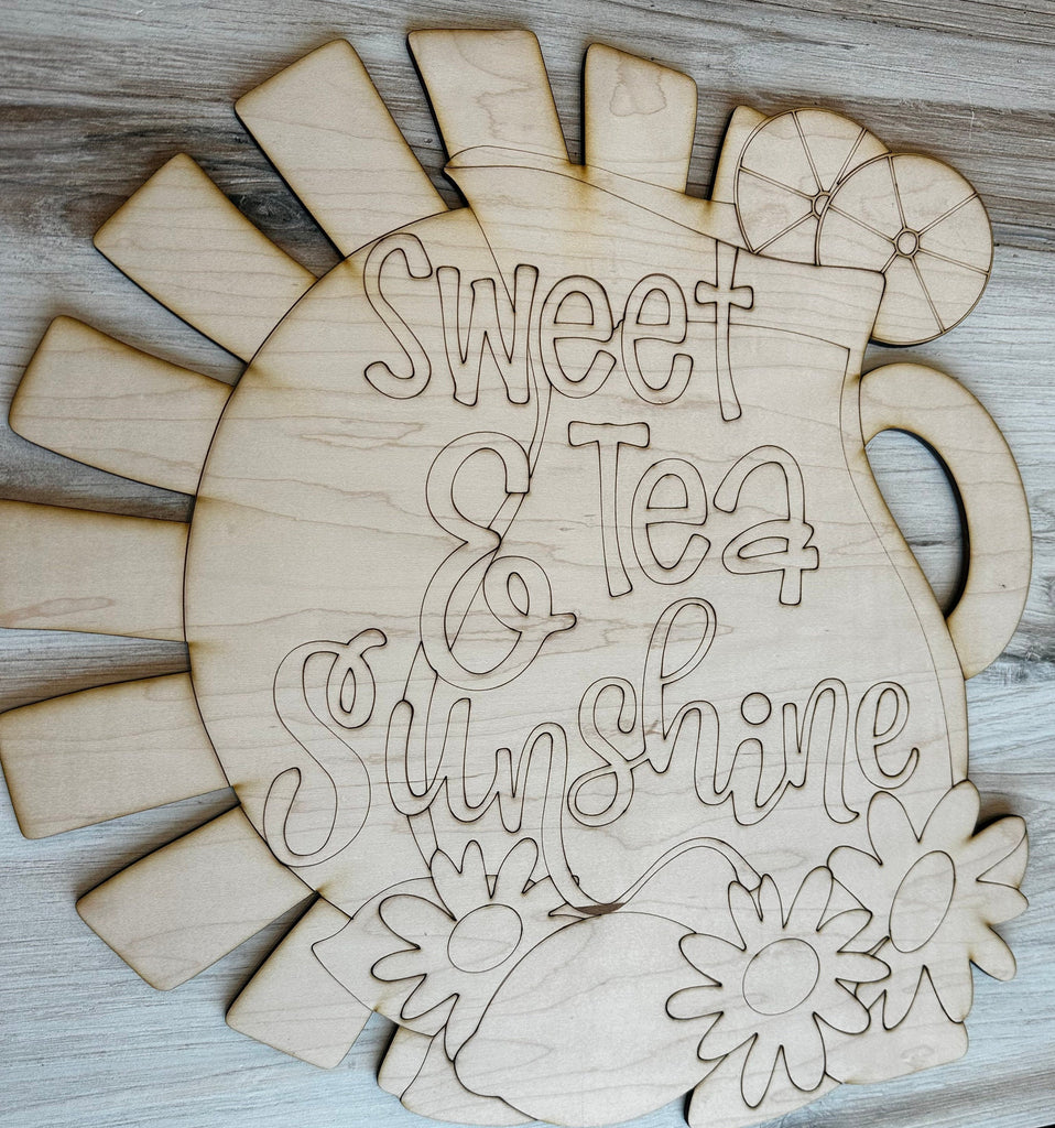 Sweet Tea and Sunshine Big Blank DIY Kit - Wood Blank for Handmade Decor