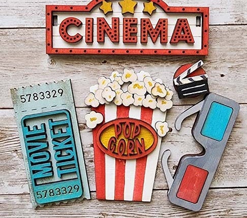 Movie Night Set DIY Wood Kit - Inserts for Interchangeable Pieces