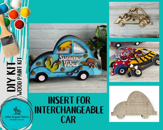 Summer Vibes Beach Add On for DIY Interchangeable Car Wood Paint Kit - BASE Set