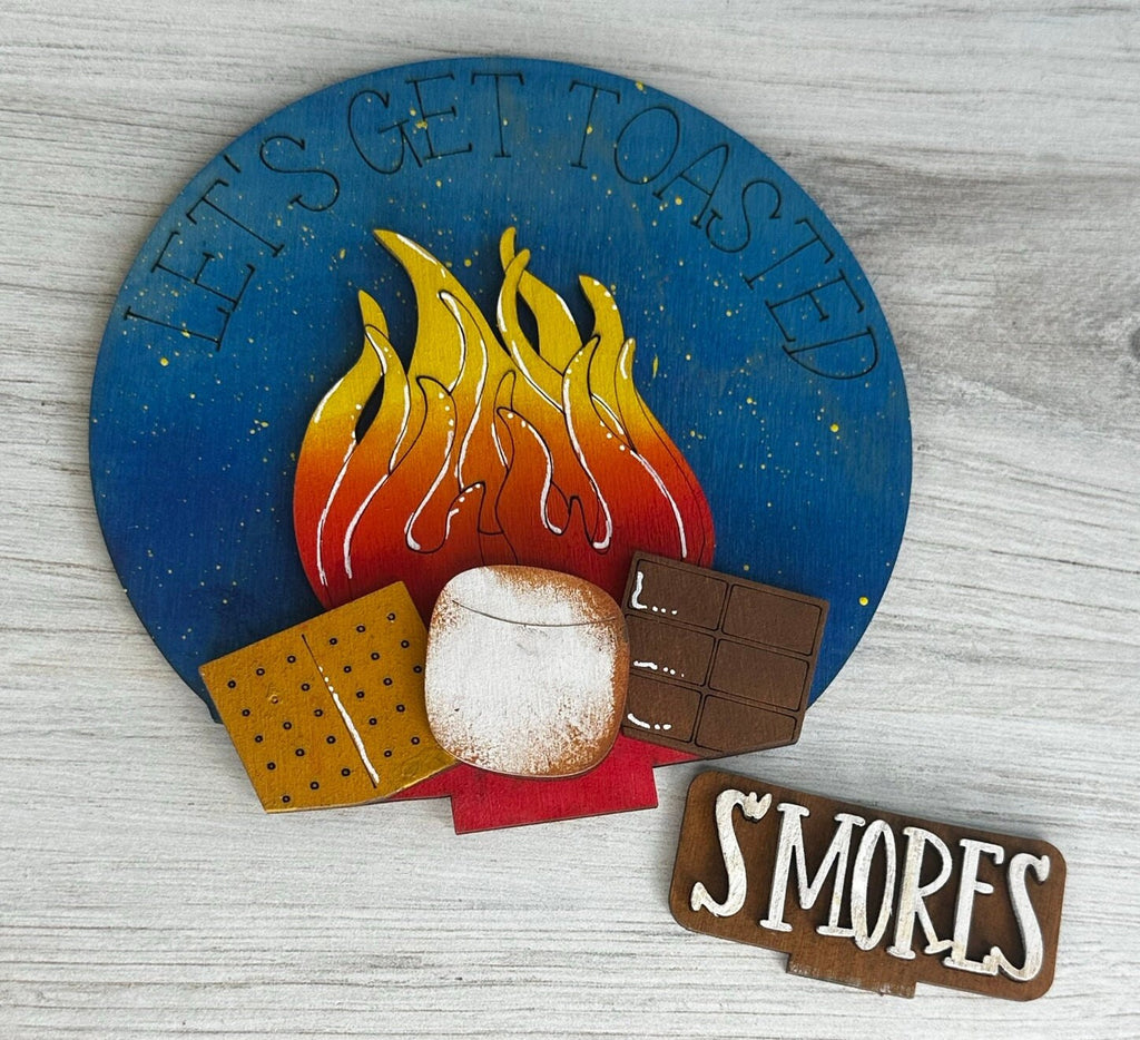 S'More Let's Get Toasted Insert for Snow Globe DIY Interchangeable Decor Inserts - Wood Paint Kit