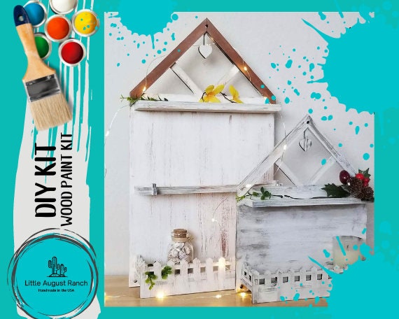 Picket Fence Shelf for Tiered Tray Decor - Window Box Display DIY Wood Kit