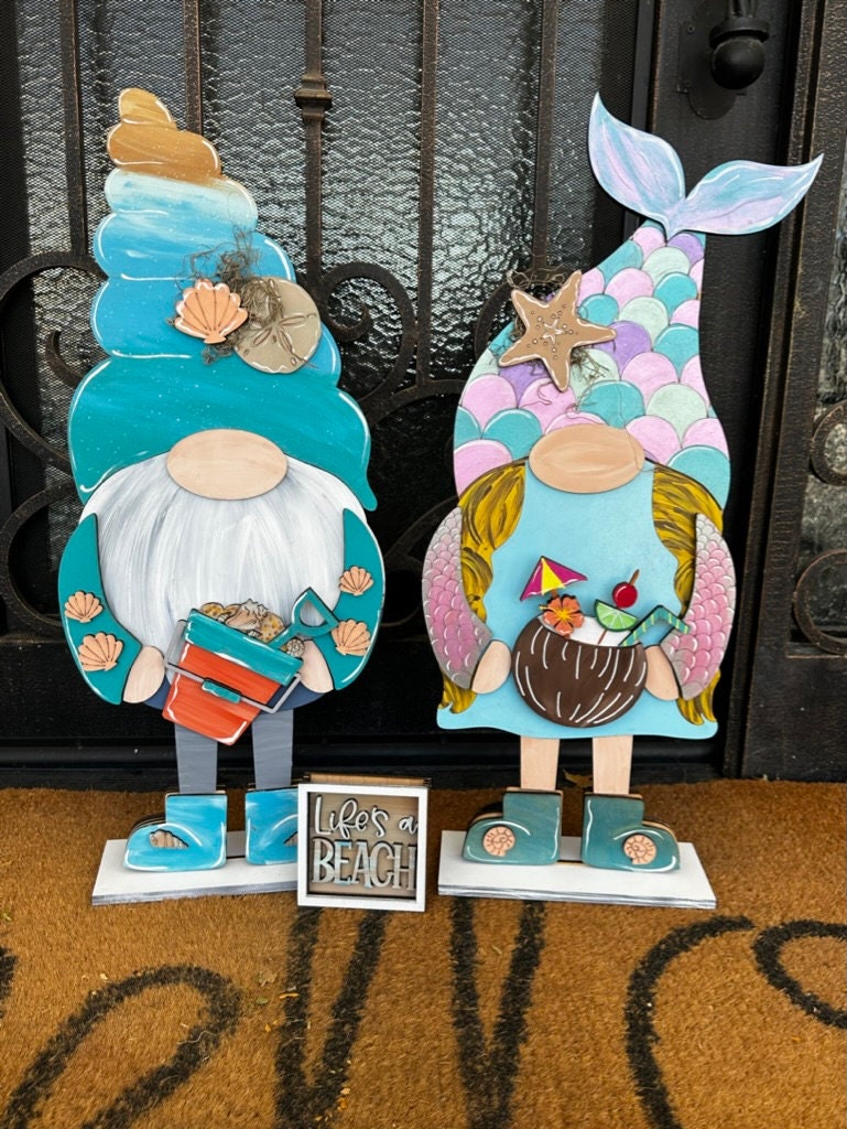 Tall Porch Gnome Mermaid Beach Outfits- Ocean Interchangeable Gnomes