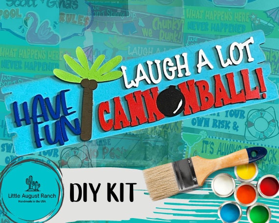 Cannonball DIY Tiki Pool Rules Sign Paint Kit - Backyard Wood Sign Paint Kit