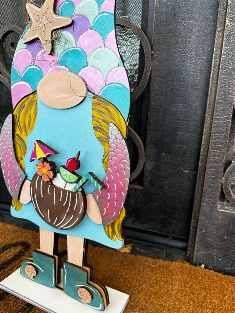 Tall Porch Gnome Mermaid Beach Outfits- Ocean Interchangeable Gnomes