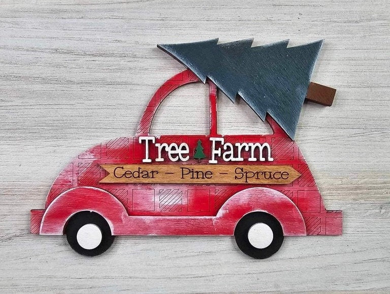 Christmas Tree Farm Add-On for DIY Interchangeable Car Wood Paint Kit