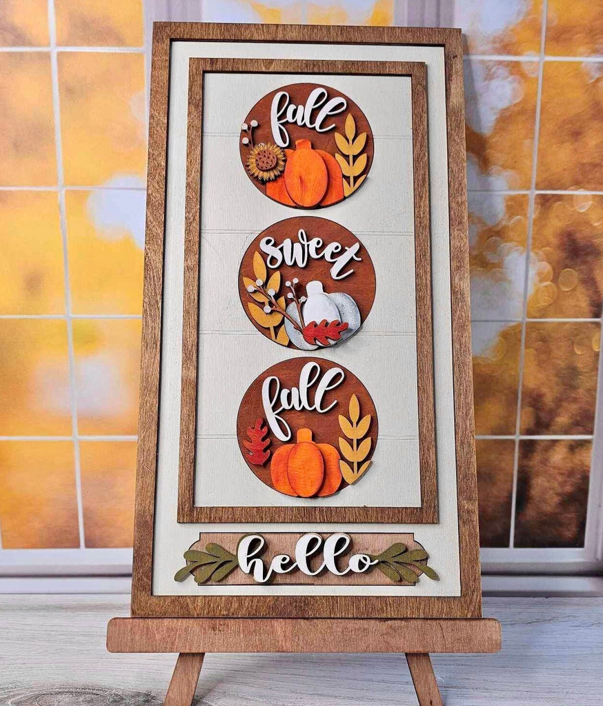 Sweet Fall Trio DIY Wood Paint Kit for 3 Circle Frame - Interchangeable Decor