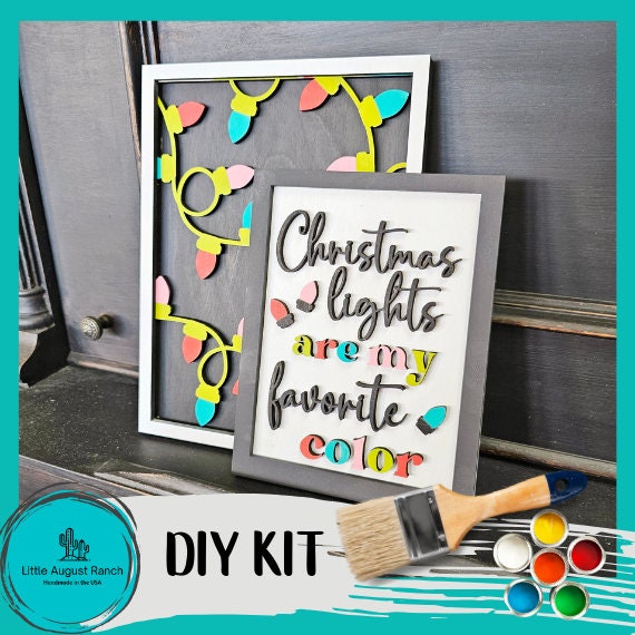 Merry & Bright Christmas Sign - DIY Wood Blanks for Painting and Crafting