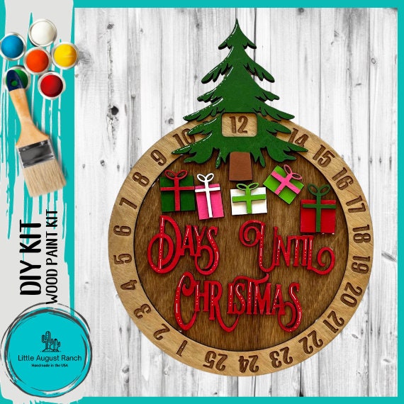 Christmas Countdown Calendar DIY Wood Kit- DIY Wood Blank for Painting and Crafting