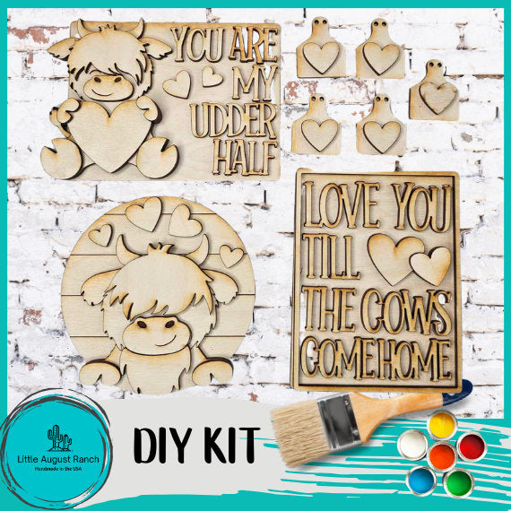 Highland Cow Valentine Tiered Tray DIY Ki - Quick and Easy Wood Blanks for Painting and Crafting