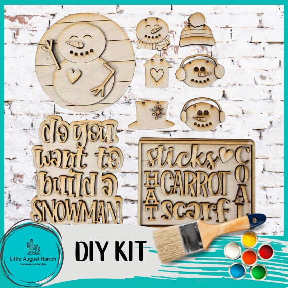 Build a Snowman Tiered Tray DIY Ki - Quick and Easy Wood Blanks for Painting and Crafting