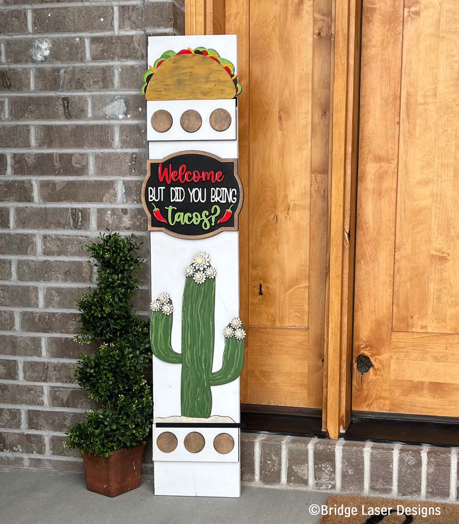 Did you Bring Tacos? Add On Kit for Porch Leaner Toppers DIY Kit - Wood Blanks for Painting and Crafting