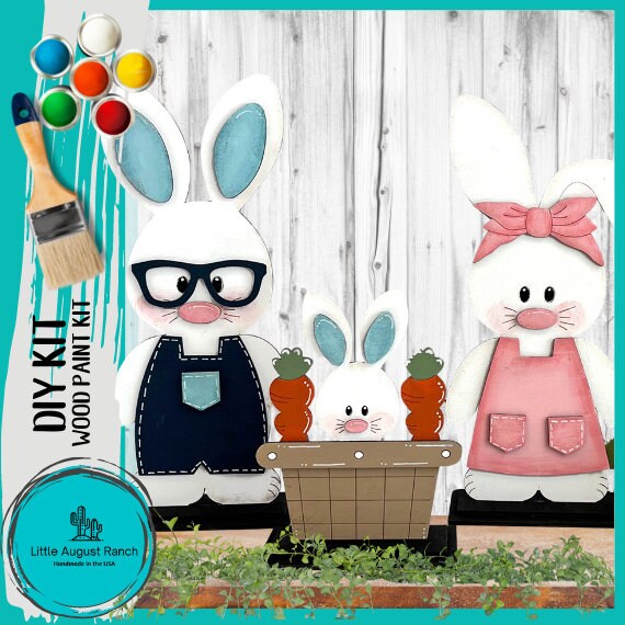 Easter Bunny Family DIY - Wood Blanks for Painting and Crafting