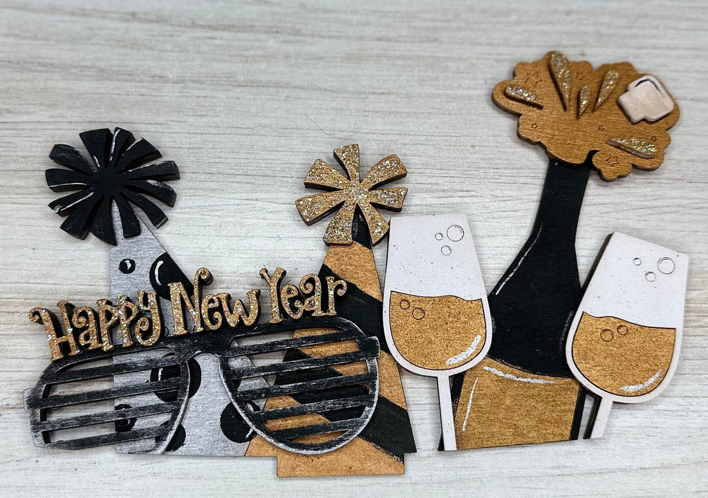 DIY New Year Insert for Interchangeable Basket Decor - Wood Blank for Painting