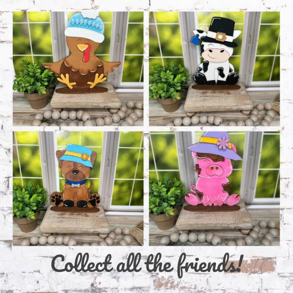 Frog, Animals with Interchangeable Hats - DIY Wood Blanks for Painting and Crafting