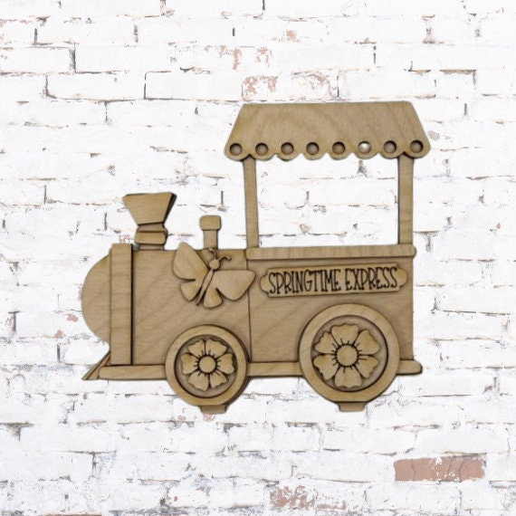 Spring Train Set - Wood Blanks for Crafting and Painting