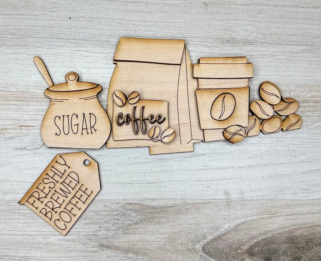 DIY Coffee Insert for Interchangeable Basket Decor - Wood Blank for Painting