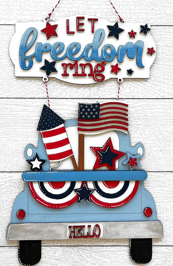 Let Freedom Ring Truck Hanger - DIY Wood Blanks for Painting and Crafting