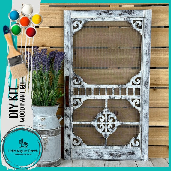 Ornate Screen Door Decor - DIY Wood Blanks for Painting and Crafting