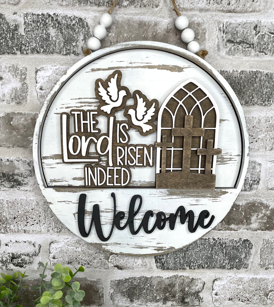 DIY The Lord is Indeed Risen Interchangeable Door Hanger - Insert for Interchangeable