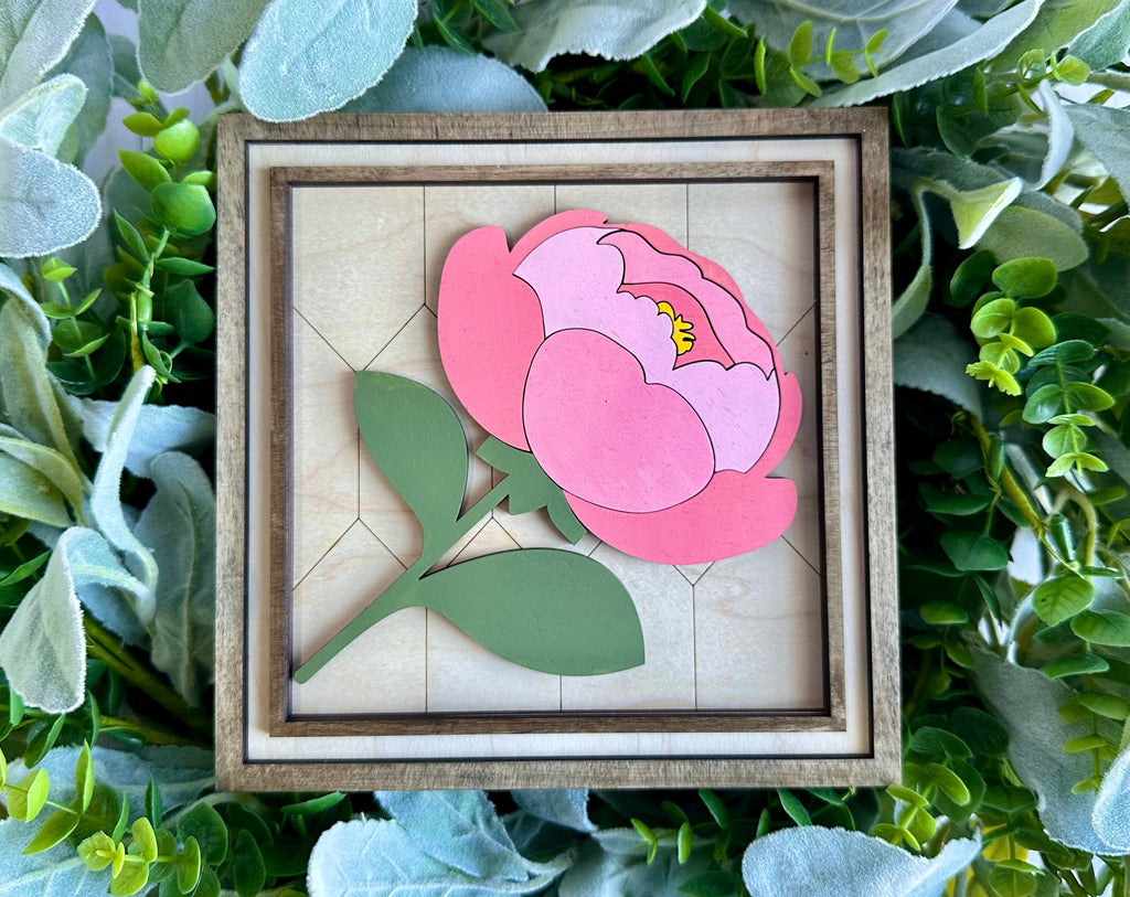 Floral Squares DIY Kit - Wood Blanks for Painting and Crafting