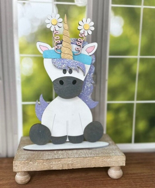 Unicorn, Animals with Interchangeable Hats - DIY Wood Blanks for Painting and Crafting