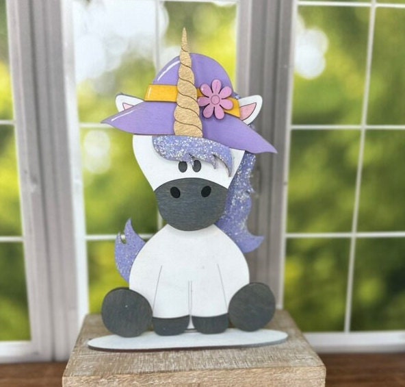 Unicorn, Animals with Interchangeable Hats - DIY Wood Blanks for Painting and Crafting