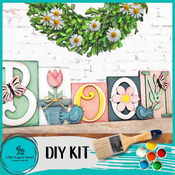 Bloom Self Standing Word Block - DIY Wood Blanks for Painting and Crafting