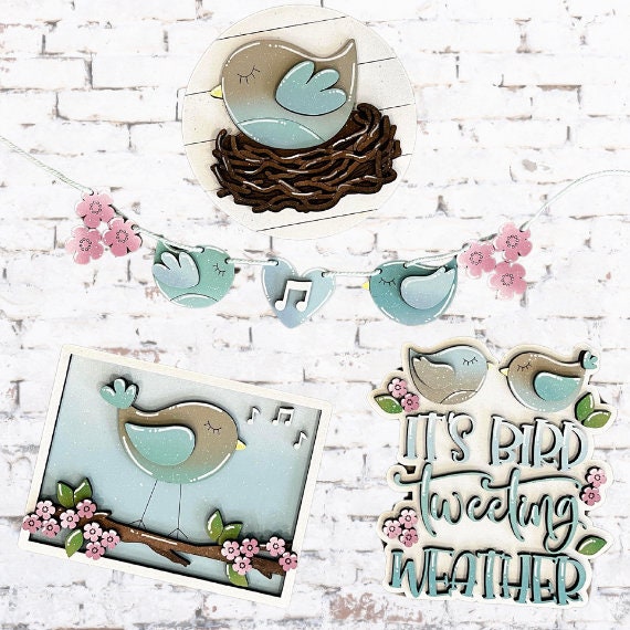 Spring Bird Tiered Tray DIY Kit - Quick and Easy Tiered Tray Bundle