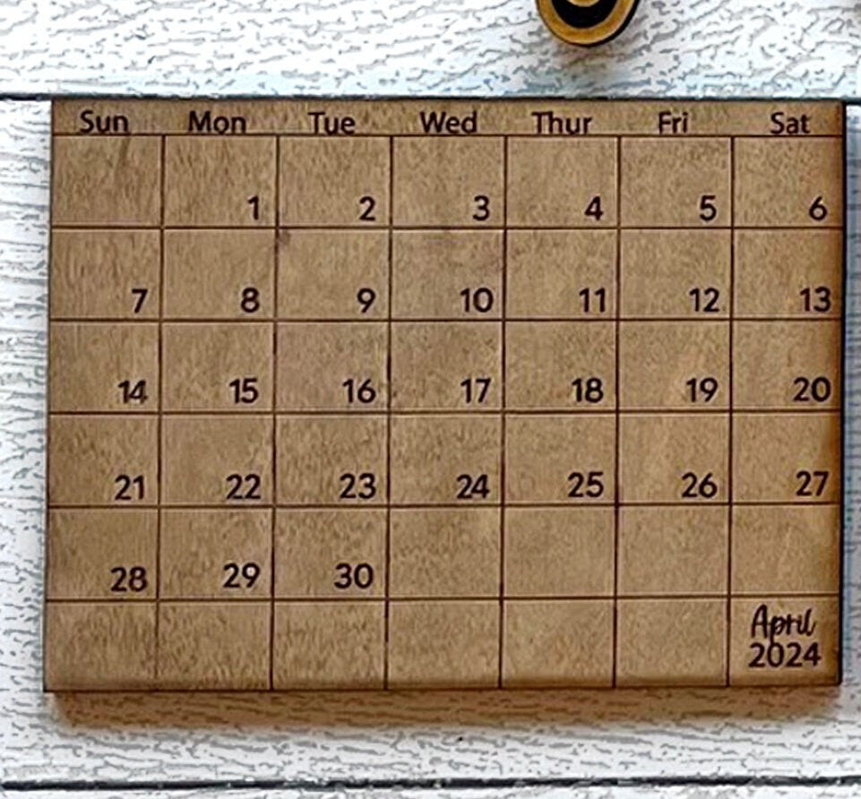 2026 Calendar Inserts – Interchangeable Calendar Base Refill | Monthly Wood Calendar Plaques (January–December)
