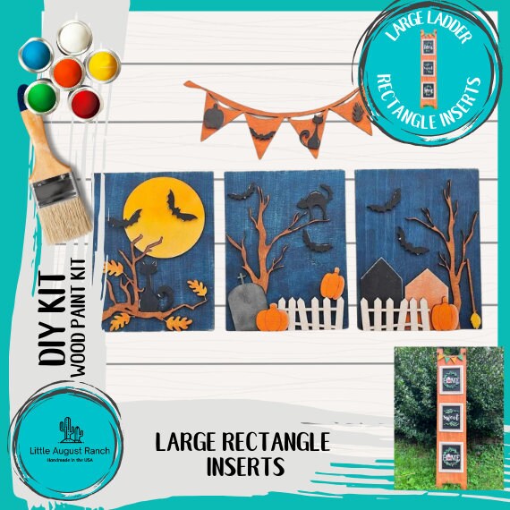 Halloween Large 42" Interchangeable Ladder Insert - Wood Blanks for Painting and Crafting