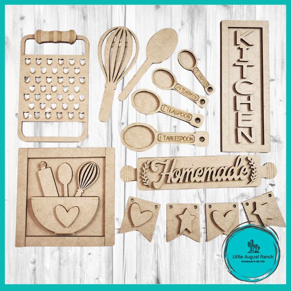 Kitchen Tray Set - Wood Blanks for Crafting and Painting