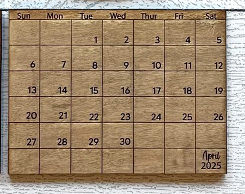 2026 Calendar Inserts – Interchangeable Calendar Base Refill | Monthly Wood Calendar Plaques (January–December)