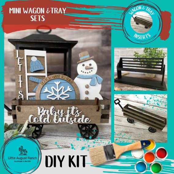 Baby it's Cold Outside- Snowman DIY Mini Tray Sets - Wood Blanks for Crafting and Painting