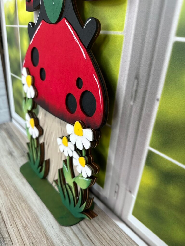 Ladybug on Mushroom Self Decor- Wood Blanks for Painting and Crafting