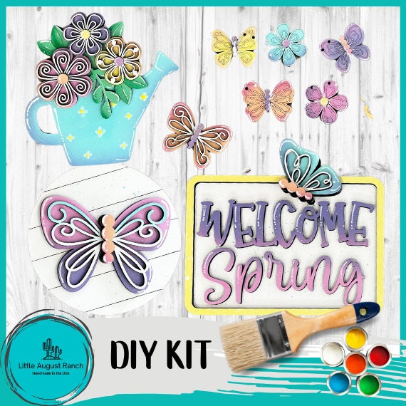 Hello Spring Butterfly Tiered Tray DIY Kit - Quick and Easy Tiered Tray Bundle