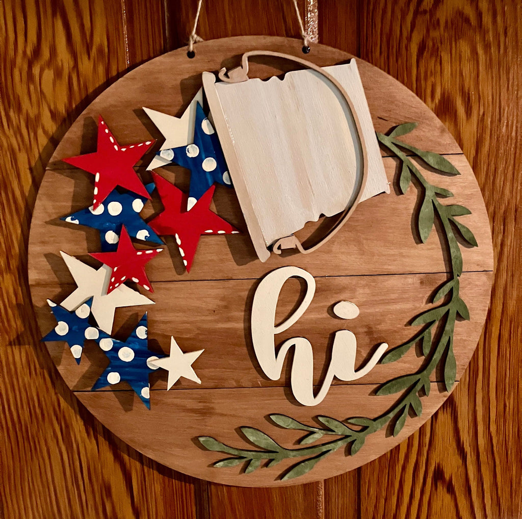 Stars Seasonal Bucket Door Hanger Insert- Wood Blanks for Painting and Decorating