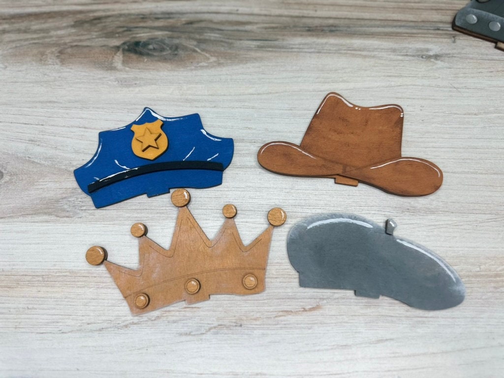 Party Hat Set for our Animal Interchangeable Friends- DIY Wood Blanks for Painting and Crafting