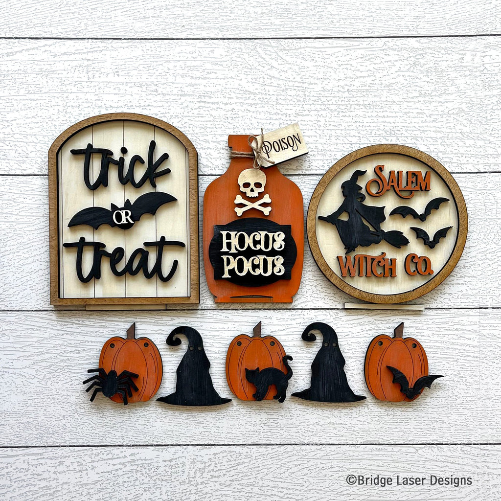 Halloween Insert for our Bench Interchangeable Shelf Pieces , Decor for Shelf - Wood Blanks for Crafting and Painting