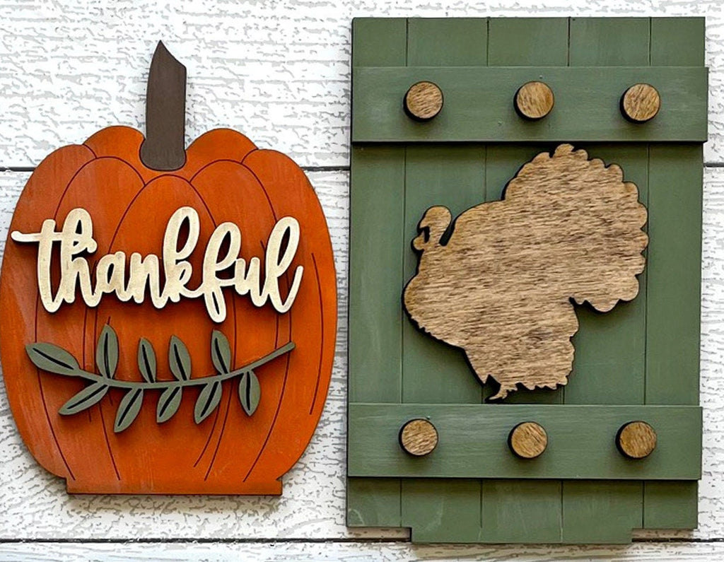 Thanksgiving Insert for our Bench Interchangeable Shelf Pieces , Decor for Shelf - Wood Blanks for Crafting and Painting