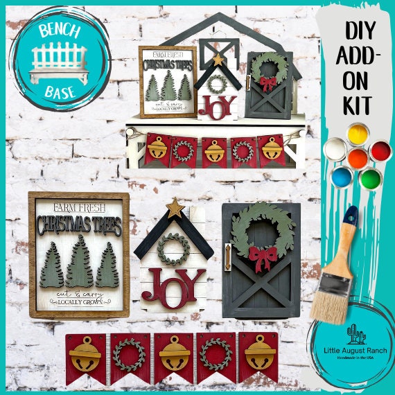 Christmas Insert for our Bench Interchangeable Shelf Pieces , Decor for Shelf - Wood Blanks for Crafting and Painting