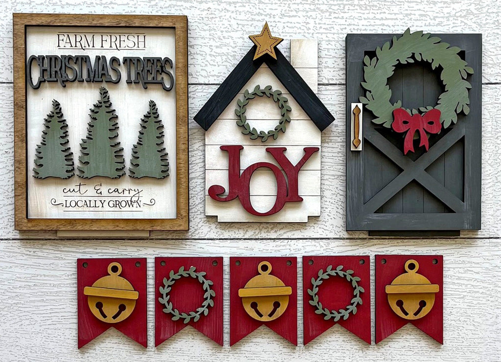 Christmas Insert for our Bench Interchangeable Shelf Pieces , Decor for Shelf - Wood Blanks for Crafting and Painting