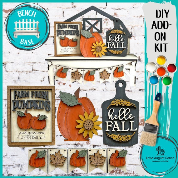 Fall Insert for our Bench Interchangeable Shelf Pieces , Decor for Shelf - Wood Blanks for Crafting and Painting