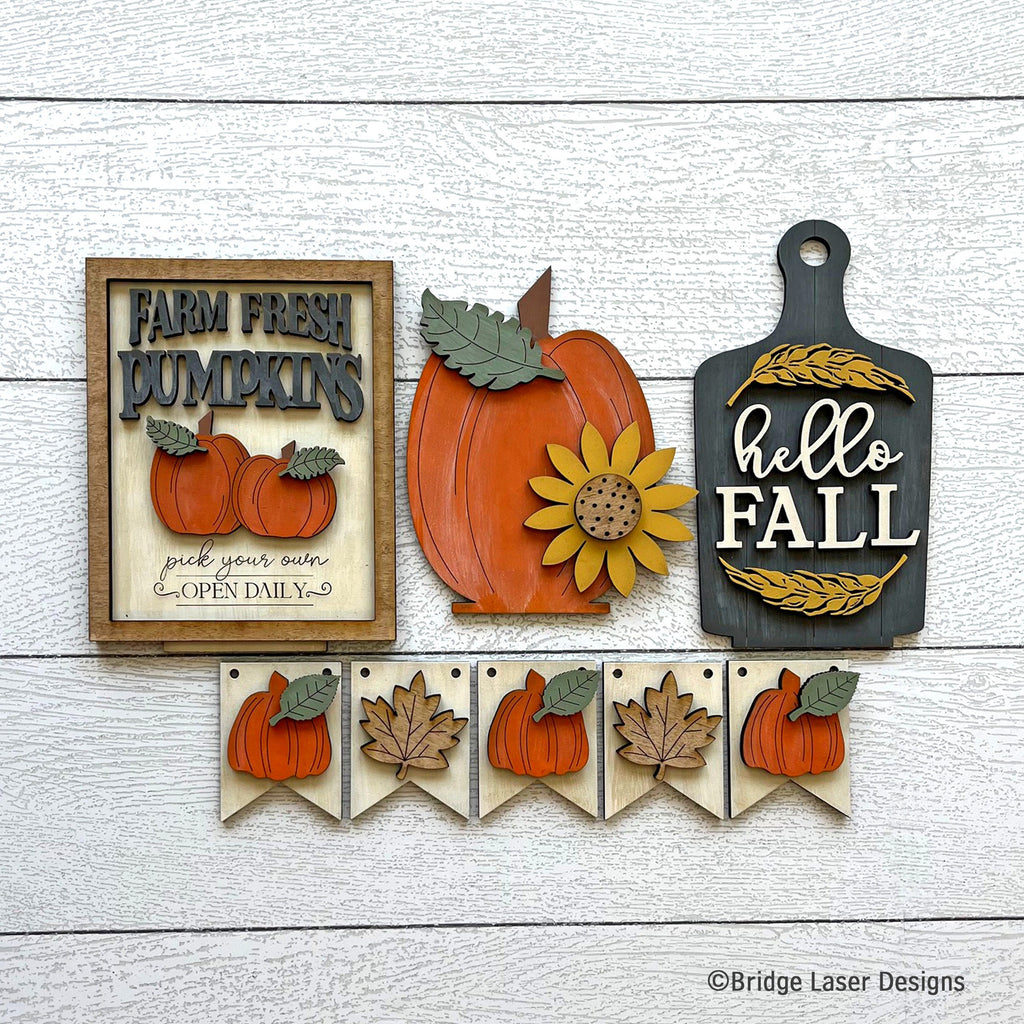 Fall Insert for our Bench Interchangeable Shelf Pieces , Decor for Shelf - Wood Blanks for Crafting and Painting