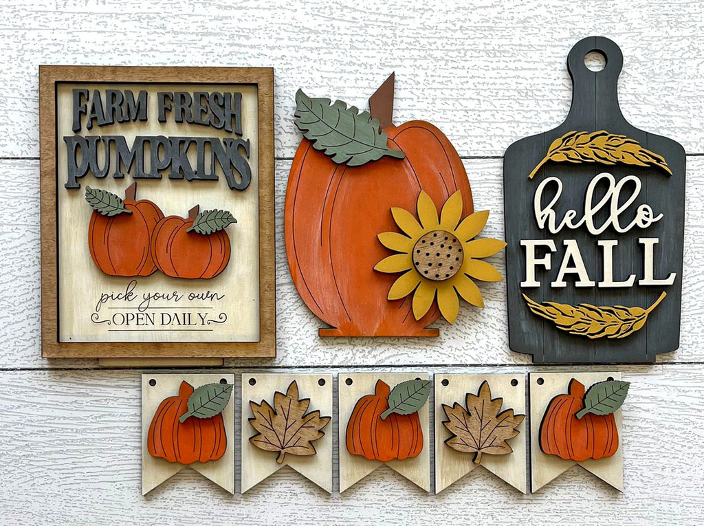 Fall Insert for our Bench Interchangeable Shelf Pieces , Decor for Shelf - Wood Blanks for Crafting and Painting