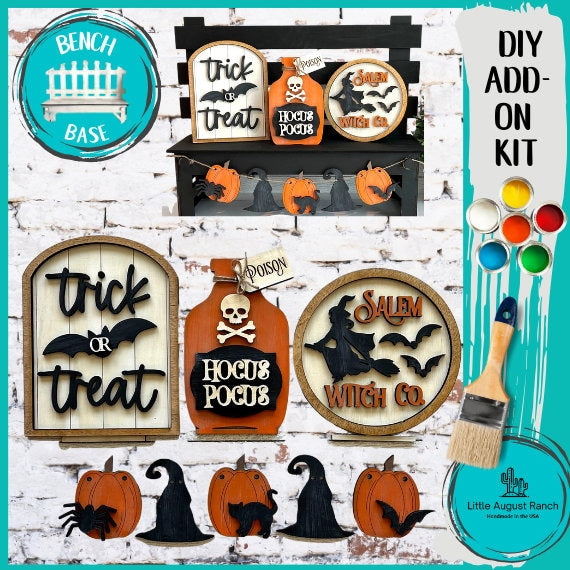 Halloween Insert for our Bench Interchangeable Shelf Pieces , Decor for Shelf - Wood Blanks for Crafting and Painting