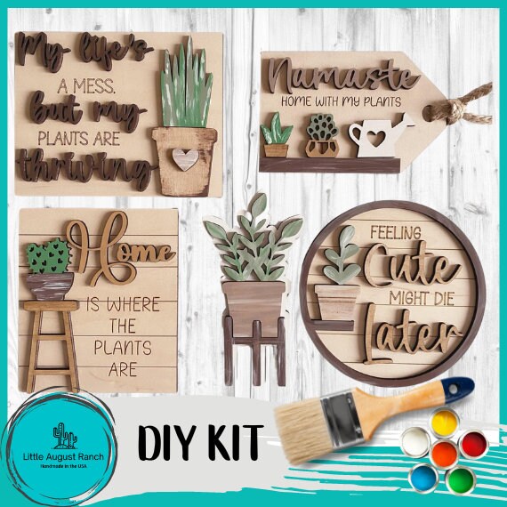 Plant Life Tiered Tray Decor Bundle DIY -Wood Blanks to Paint and Craft