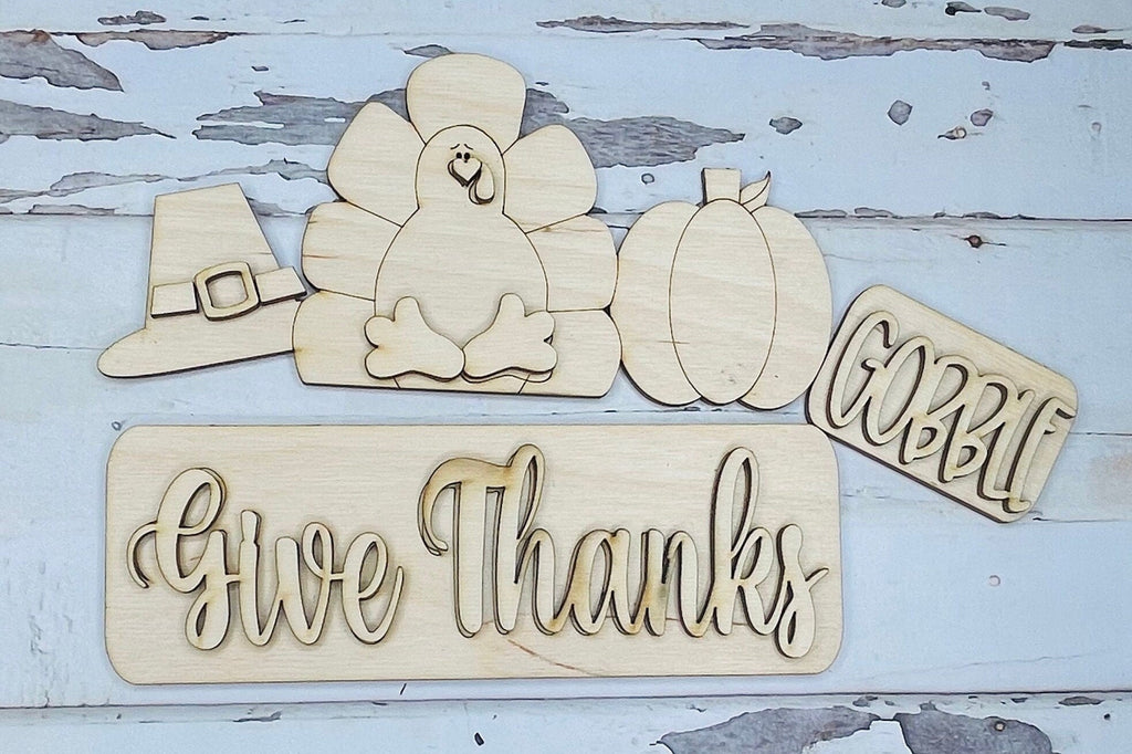 Give Thanks Insert for Large Interchangeable Truck - Hanging or Self Standing Truck for Interchangeable Pieces