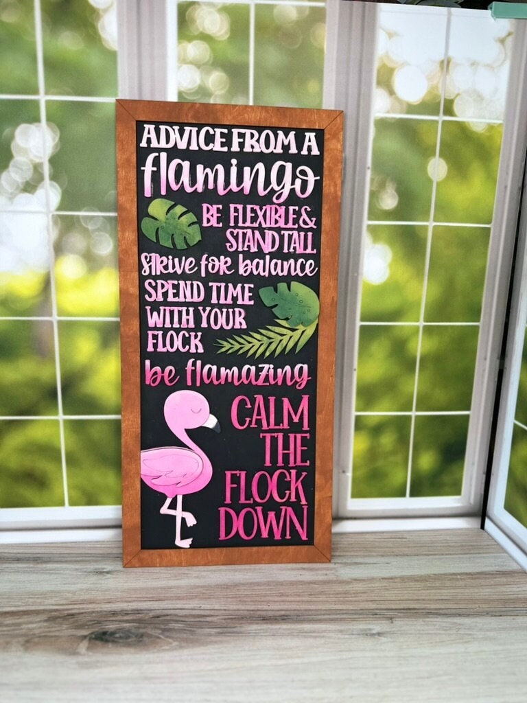 Advice from a Flamingo Word Collage - DIY Wood Black Kit for Painting and Crafting