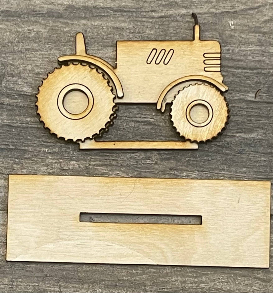 DIY Fall Farm Standing Pieces - Pumpkin Farm - Fall Shelf Decor Blank Kit - Tractor, Old Truck, Falling Leaves, Scarecrow Wood Blanks